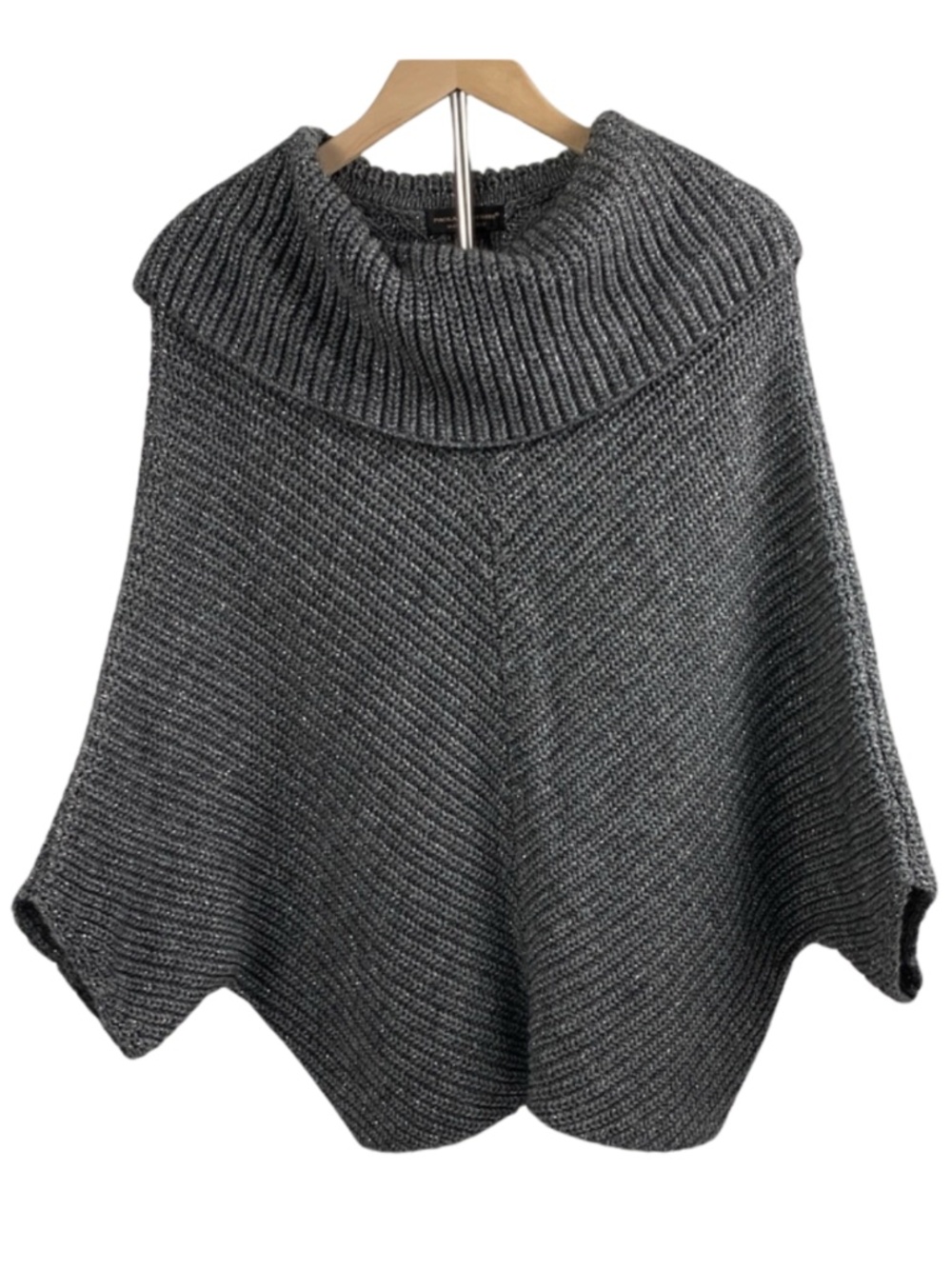 Paola Manfredi Metallic Grey Oversized Alpaca Wool Blend Sweater Made in Italy M